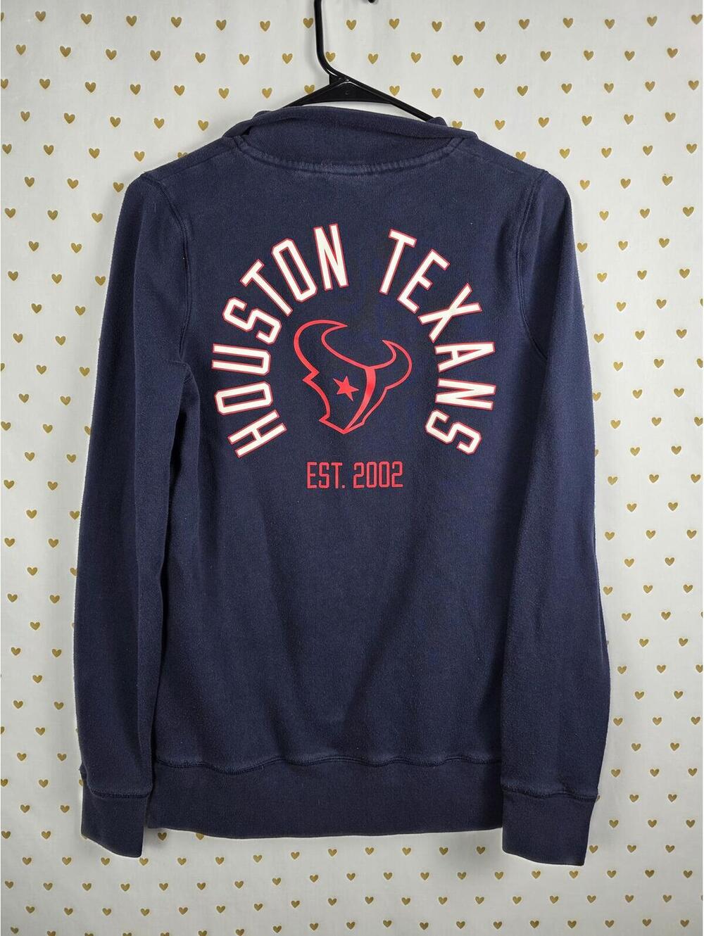 Victorias Secret Pink NFL HOUSTON TEXANS Football Quarter Zip Sweater SMALL